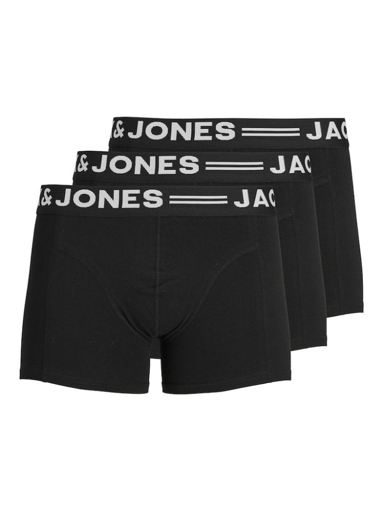ΕΣΩΡΟΥΧΑ 3ΤΕΜ. JACK & JONES SENSE TRUNKS BLACK WITH WHITE SCRIPT