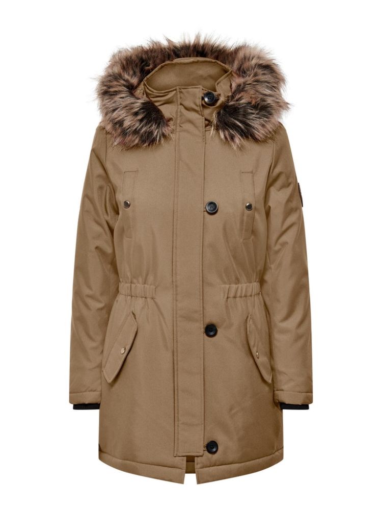 ΜΠΟΥΦΑΝ ONLY IRIS FUR WINTER PARKA TIGERS EYE