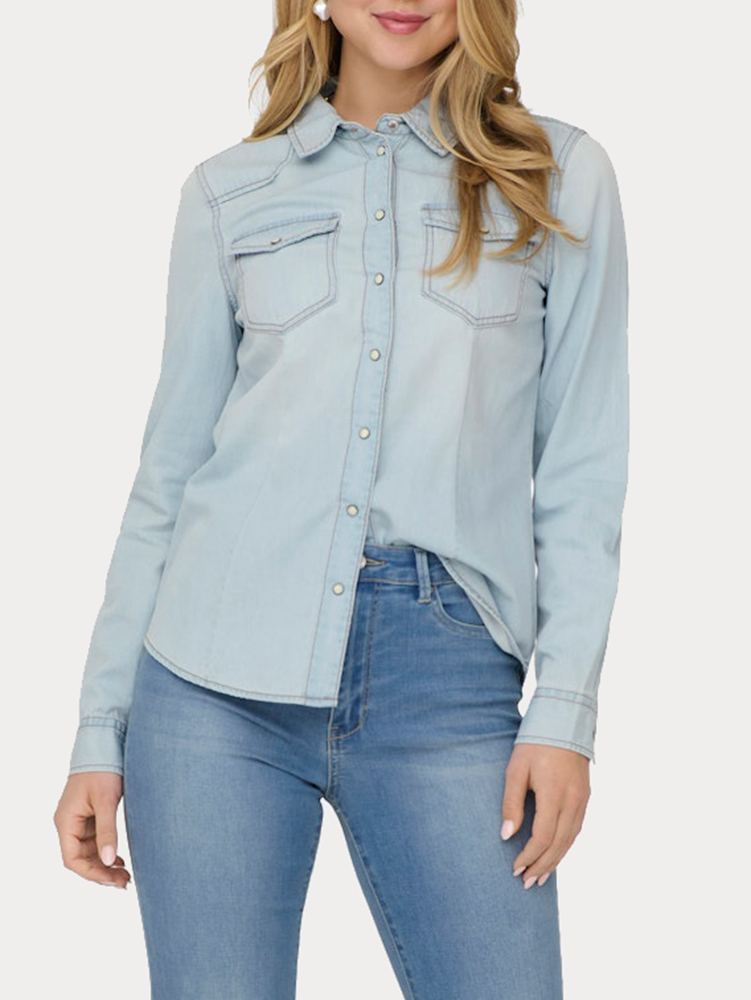 ΠΟΥΚΑΜΙΣΟ ONLY ONLALEXA L/S DNM SHIRT ANA NOOS LIGHT BLUE