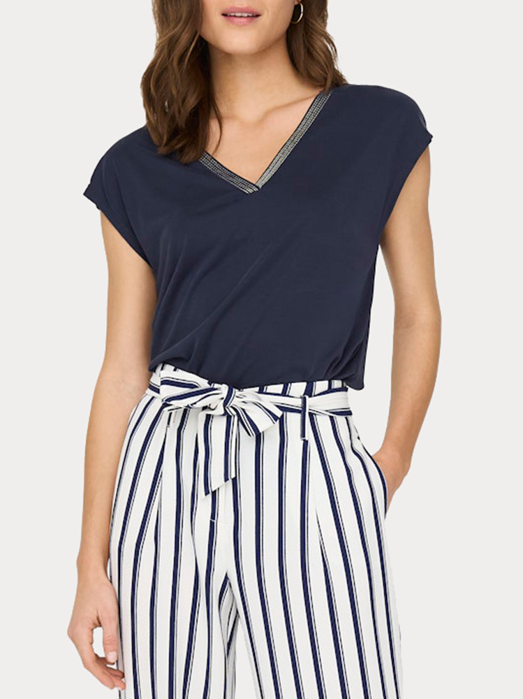 TOP ONLY FREE LIFE S/S MODAL STITCH JRS NIGHT SKY