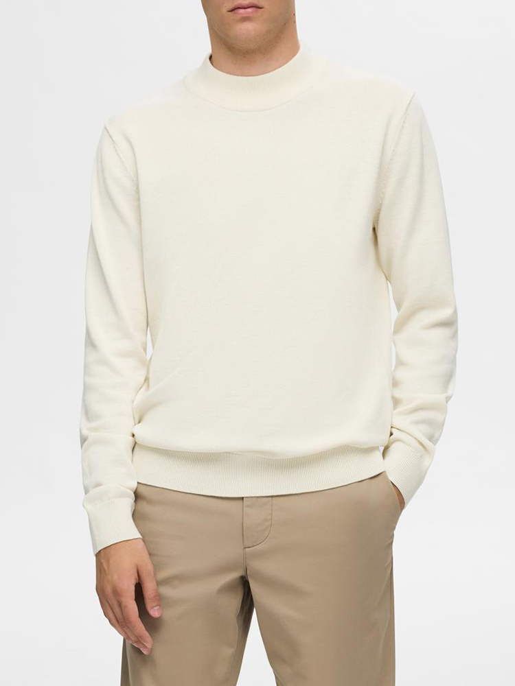 ΖΙΒΑΓΚΟ SELECTED SLHROBERT LS KNIT MOCK NECK TOFU
