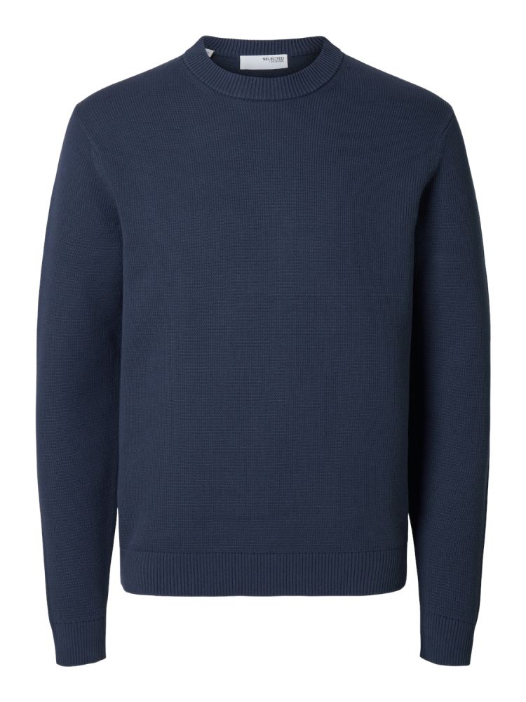 ΠΛΕΚΤΟ SELECTED SLHDANE LS KNIT STRUCTURE CREW NECK SKY CAPTAIN