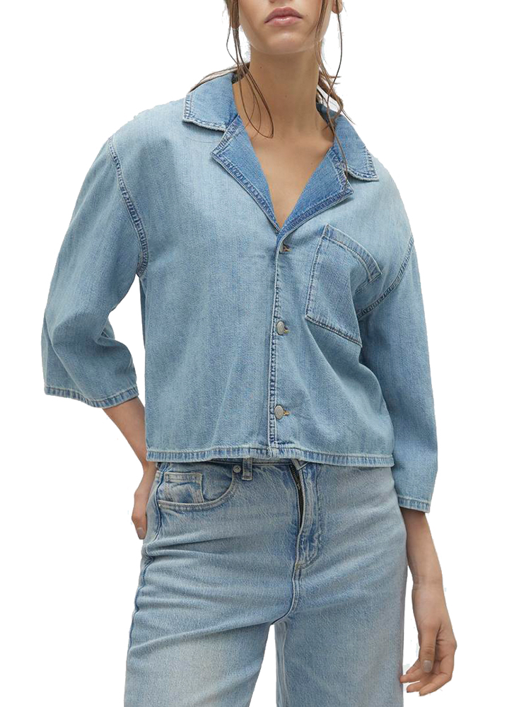 JACKET VERO MODA VMDIXIE 3/4 DENIM SHIRT ME309 LIGHT BLUE DENIM