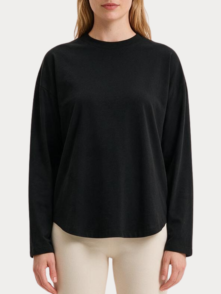 T-SHIRT ONLY ONLHAPPY L/S O-NECK TEE CC JRS BLACK