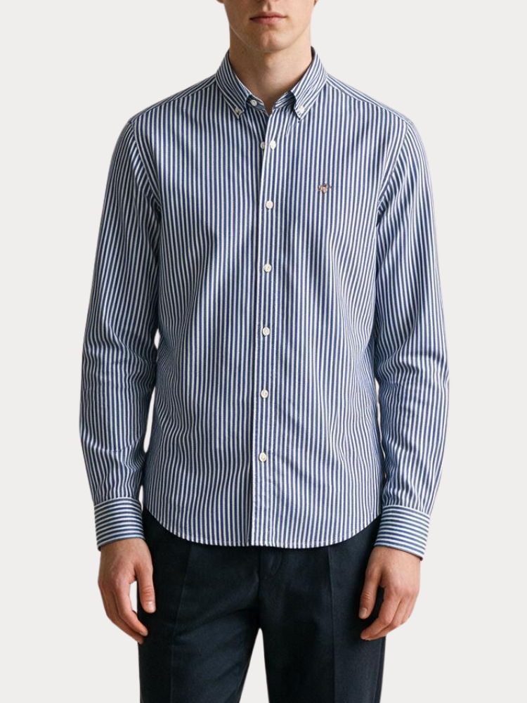 ΠΟΥΚΑΜΙΣΟ GANT STRIPES WHITE BLUE