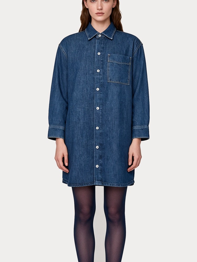 ΦΟΡΕΜΑ G-STAR OVERSIZED DENIM DRESS DARK BLUE