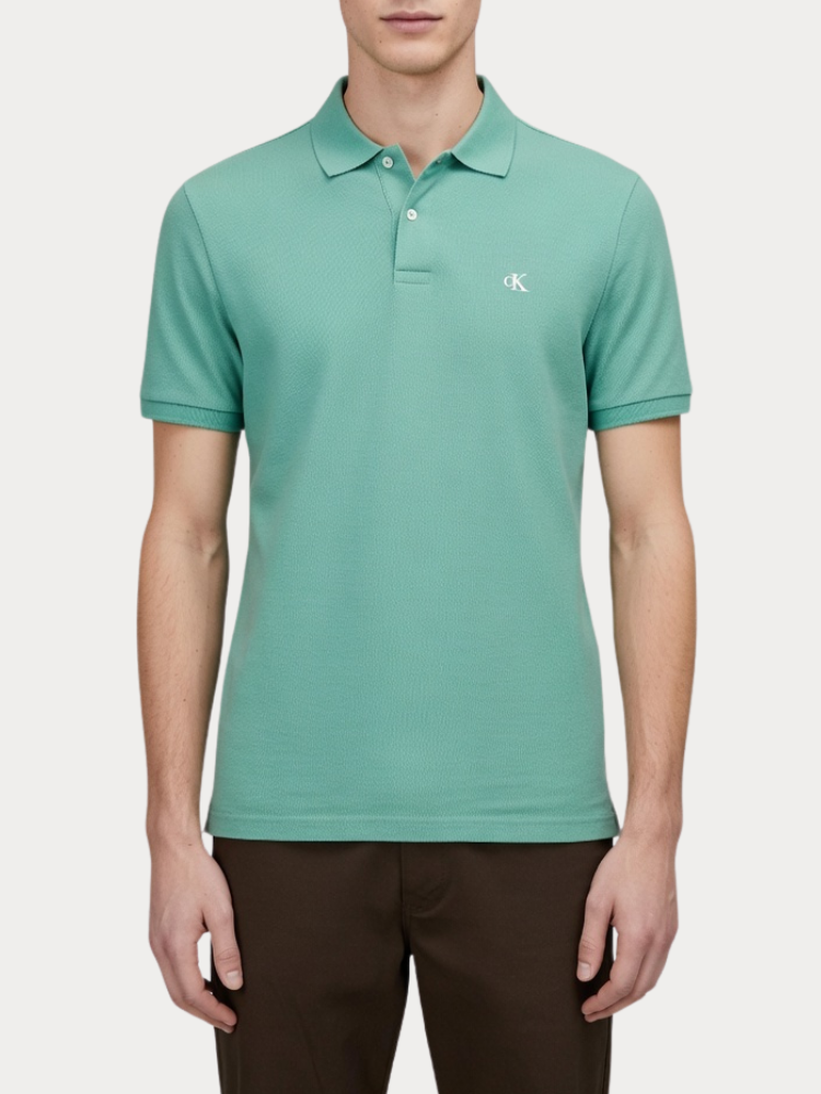 POLO CALVIN KLEIN PIQUE CHEST LOGO REGULAR FIT WILD GREEN