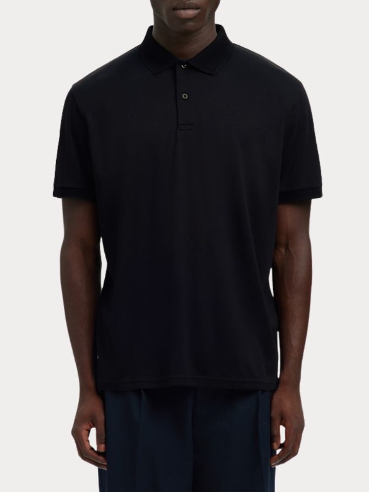 POLO SELECTED SLMFAVE BUTTON SS BLACK