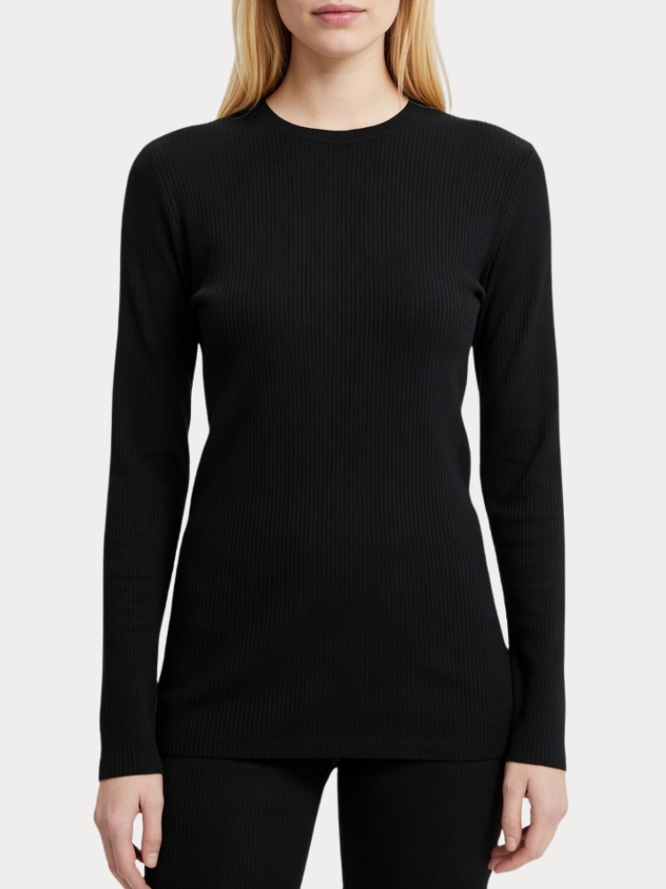 HIGH NECK TOP ONLY SELMA L/S  CS JRS BLACK