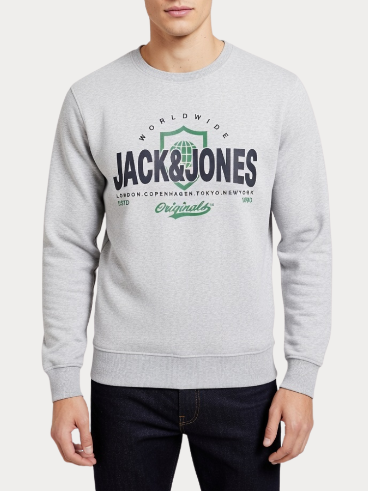 ΦΟΥΤΕΡ JACK & JONES JORBLOKE SWEAT CREW NECK GREY