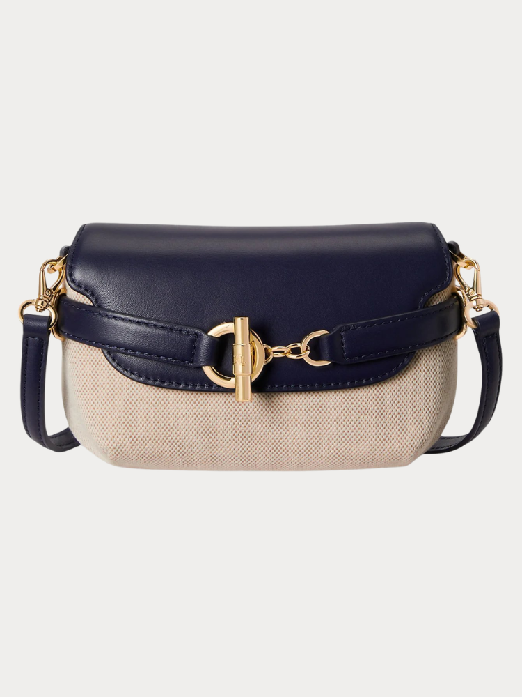 ΤΣΑΝΤΑ RALPH LAUREN CRSS DYE CNVS/NT SM-BLKE SM CRS-CXB-SMA NAVY BEIGE