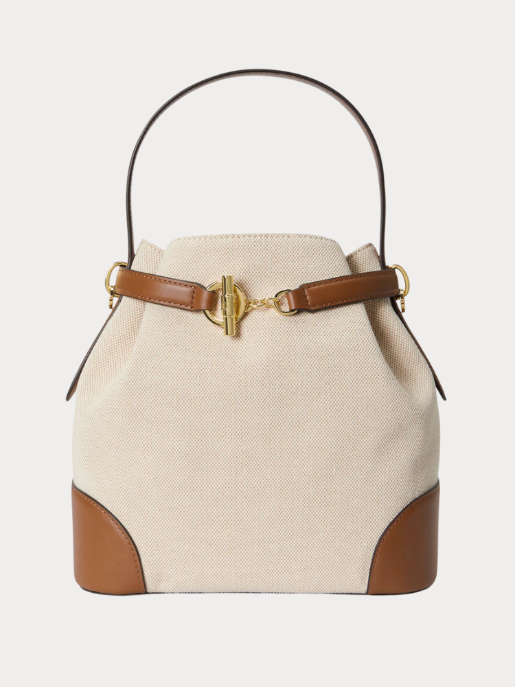 ΤΣΑΝΤΑ RAPLH LAUREN BUCKET BAG BEIGE