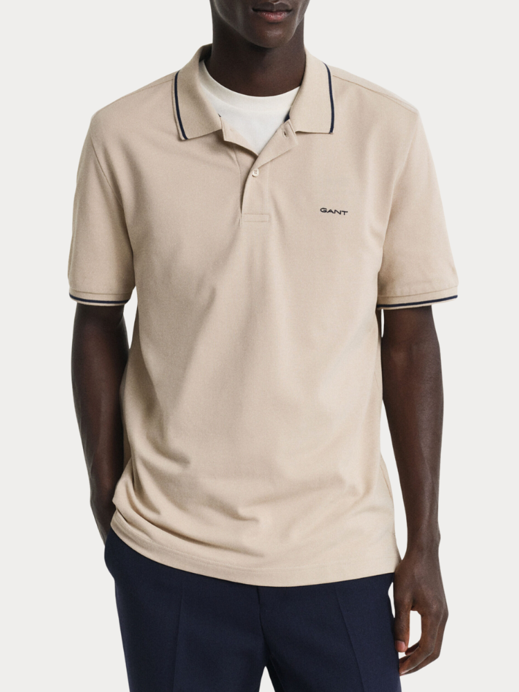 POLO GANT PIQUE BEIGE