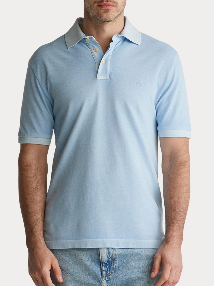 POLO GANT SUNFADED PIQUE LIGHT BLUE