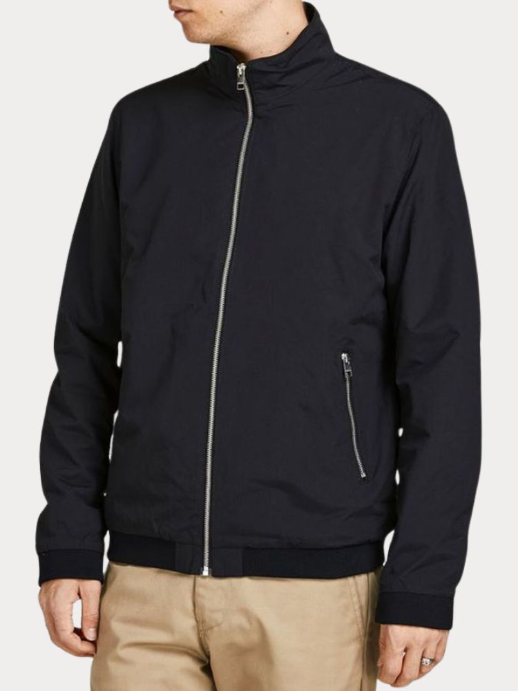 LIGHT JACKET JACK & JONES JJERUSH HARRINGTON BOMBER BLACK