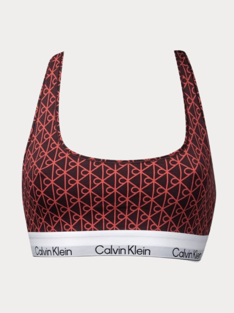 UNLINED BRALETTE CALVIN KLEIN SEAMLESS EMBLEM+DARK BERRY