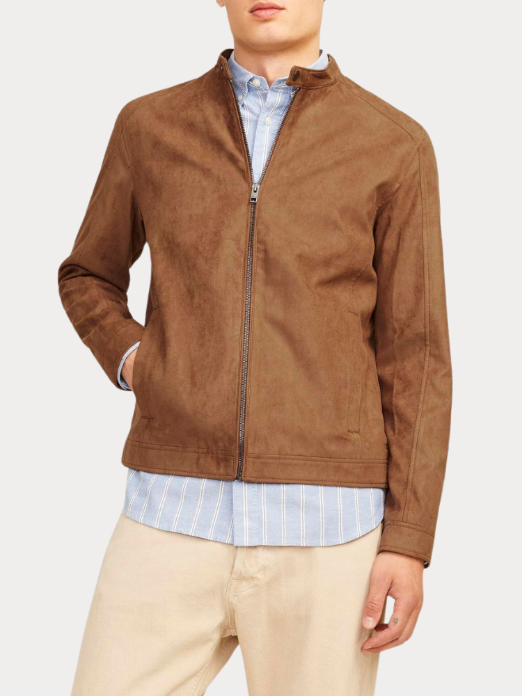 JACKET JACK & JONES JJEDYLAN CLEAN FAUX SUEDE COGNAC