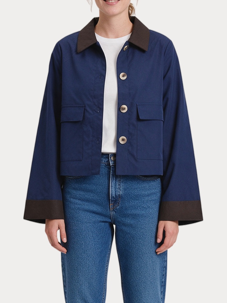 ΜΠΟΥΦΑΝ VERO MODA VMVIC LS CF SHORT JACKET WVN NAVY BLAZER