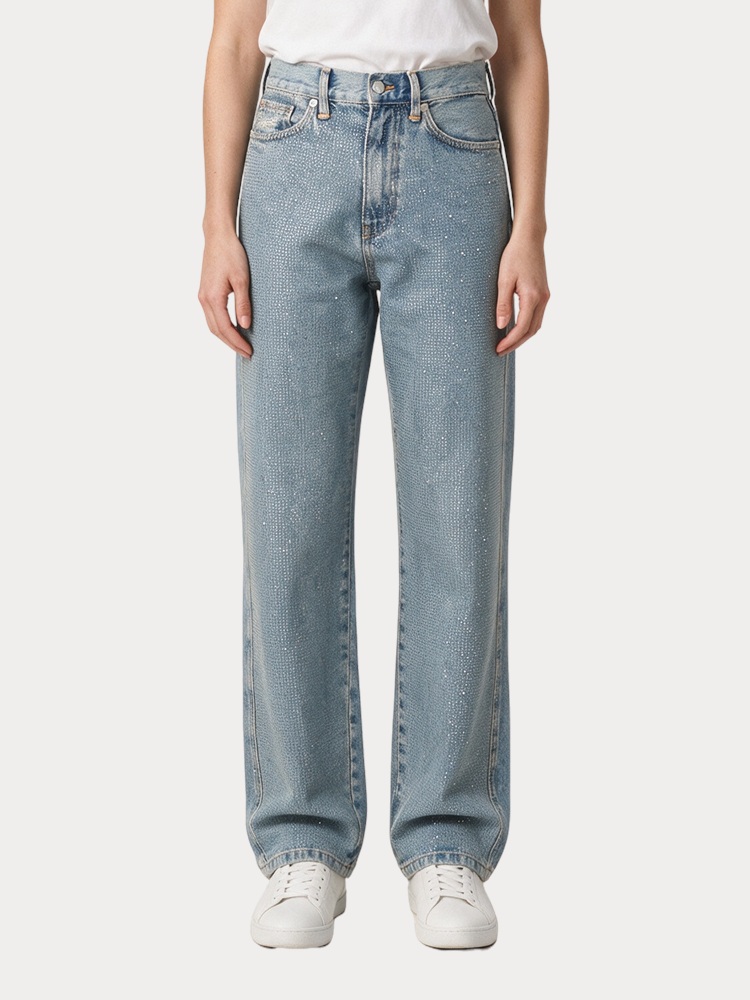 ΤΖΙΝ ONLY ONLHOLLYWOOD-RILEY CRYS HW S RED DNM CRO LIGHT BLUE DENIM