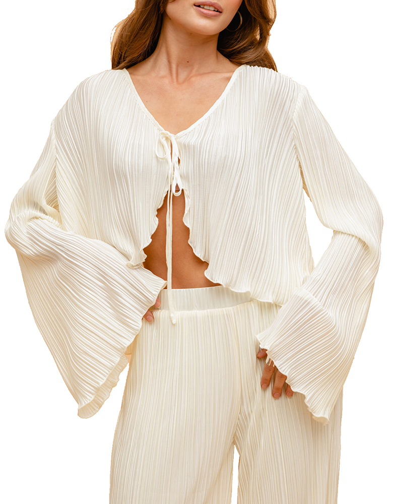 TOP RUT & CIRCLE MATILDE PLEATED OFF WHITE