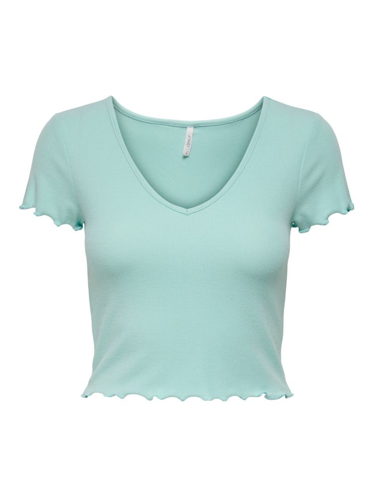 V-NECK TOP ONLY KIKA S/S PASTEL TURQUOISE