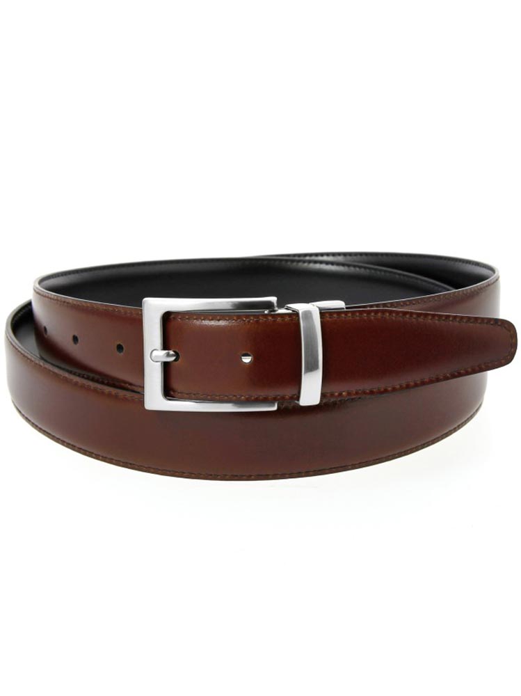 LEATHER ABOUT REVERSIBLE BELT BLACK BROWN