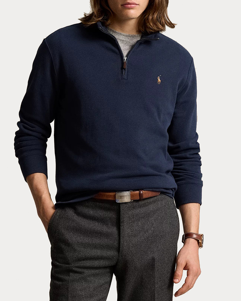 ΑΝΔΡΙΚΟ PULLOVER POLO RALPH LAUREN ESTATE-RIB QUARTER-ZIP KNIT CRUISE NAVY