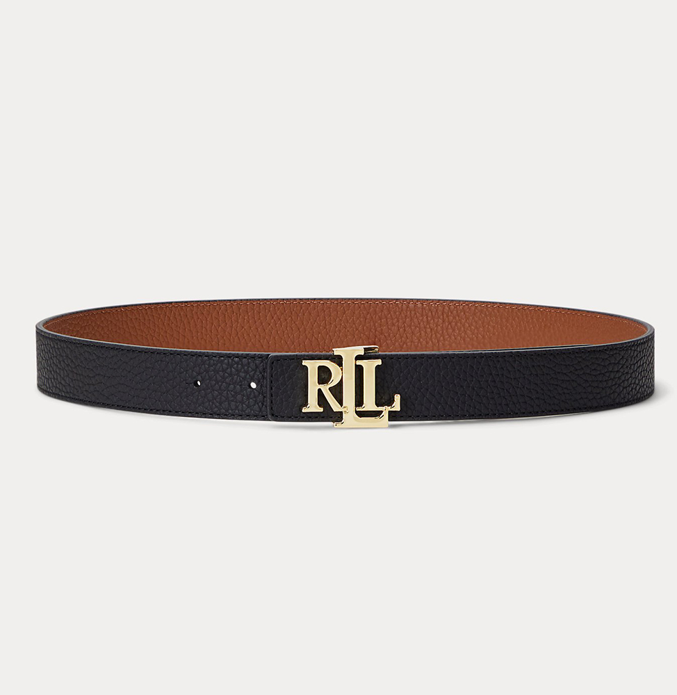 ΓΥΝΑΙΚΕΙΑ ΖΩΝΗ POLO RALPH LAUREN REVERSIBLE LEATHER LRL 30 BELT MEDIUM BLACK/TAN