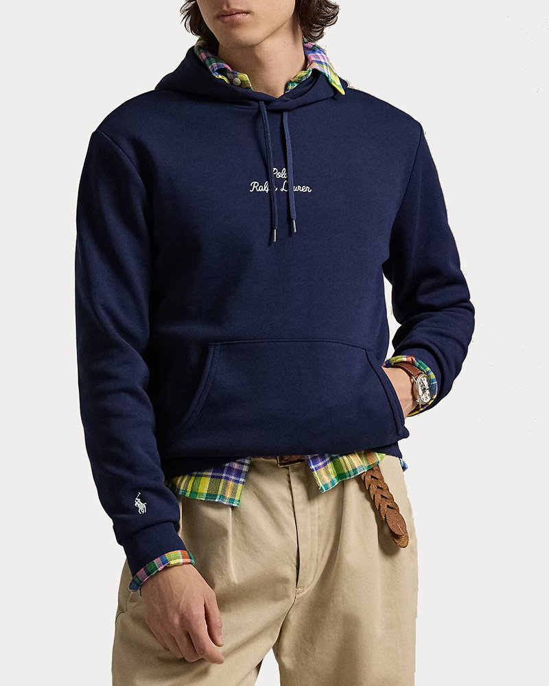 ΦΟΥΤΕΡ POLO RALPH LAUREN CLASSICS LOGO DOUBLE KNIT HOODIE NAVY