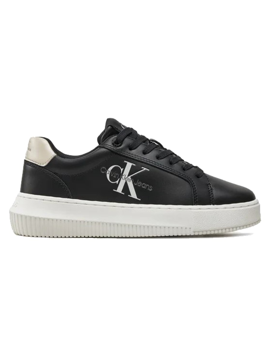 SNEAKER CALVIN KLEIN CHUNKY CUPSOLE LACEUP LTH ML MTL BLACK/EGGSHELL