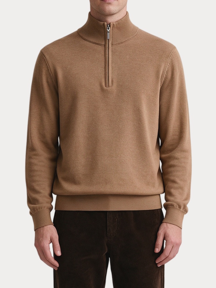 ΠΛΕΚΤΑ FIVE EVER PARIS HALF ZIP CAMEL FIVE EVER PARIS