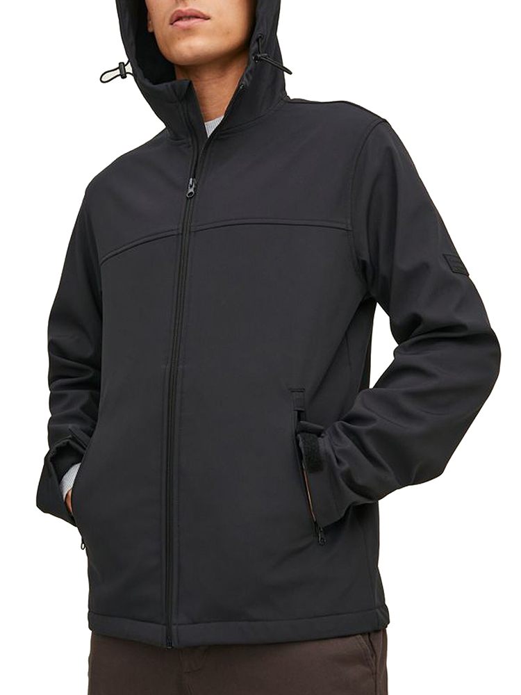 JACK&JONES JACKET JACK & JONES JJEMARVIN HOOD SOFTSHELL BLACK JACK&JONES