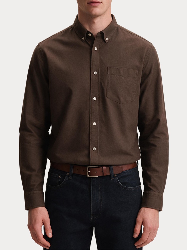 ΠΟΥΚΑΜΙΣΟ SELECTED 16077359 SLMCOLE-RICK OX REG LS SHIRT NOOS DELICIOSO MIXED CHOCOLATE CHIP SELECTED