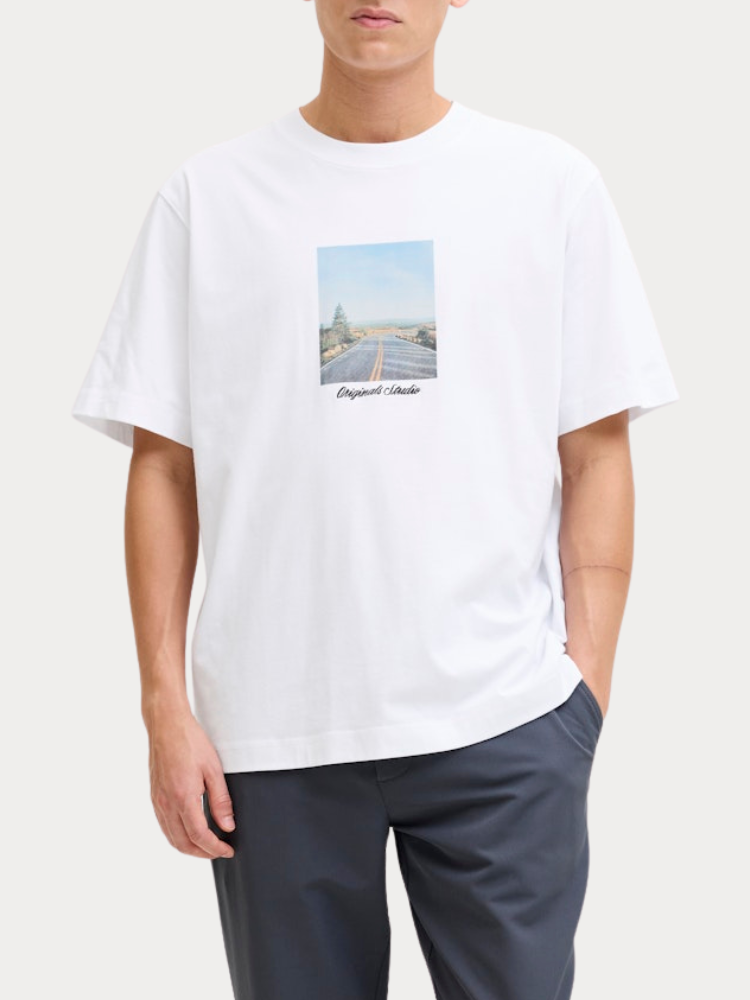 T-SHIRT JACK&JONES 12291022 JORNORREBRO PHOTO TEE SS CREW NECK LN ΛΕΥΚΟ JACK&JONES