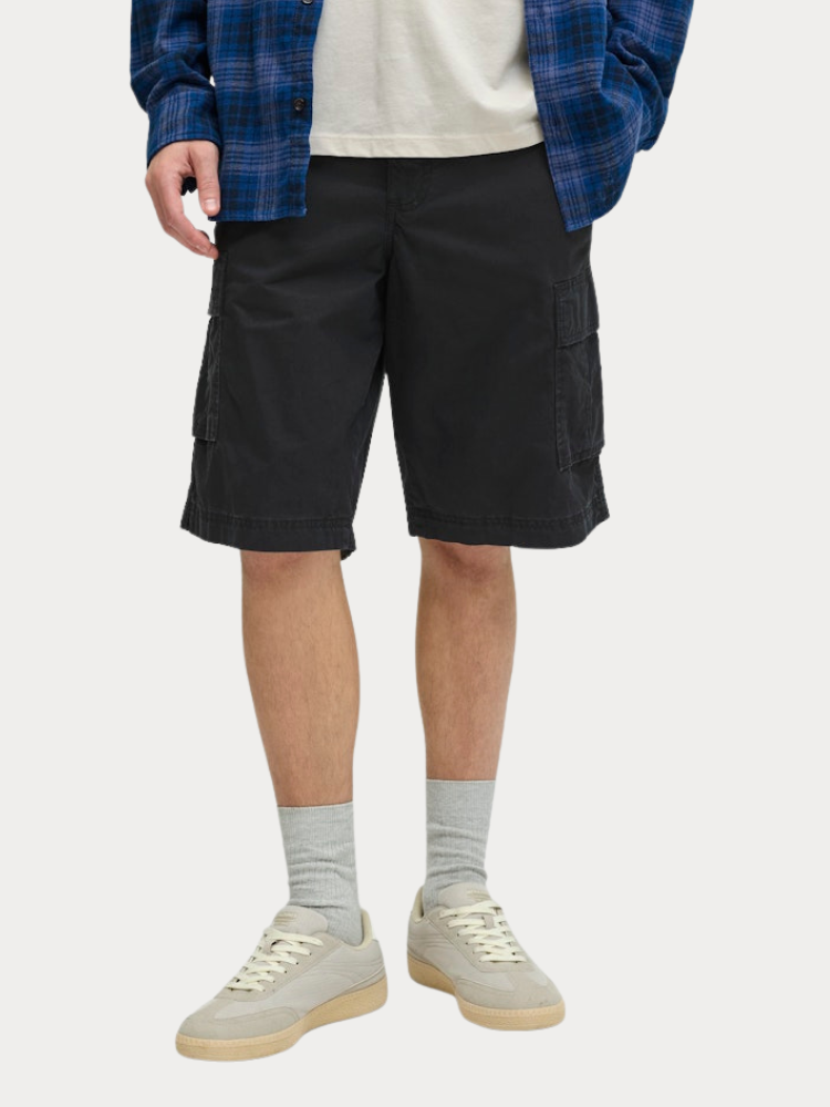 CARGO JACK&JONES 12291273 JREBCORY CARGO SHORT MID SN ΜΑΥΡΟ JACK&JONES