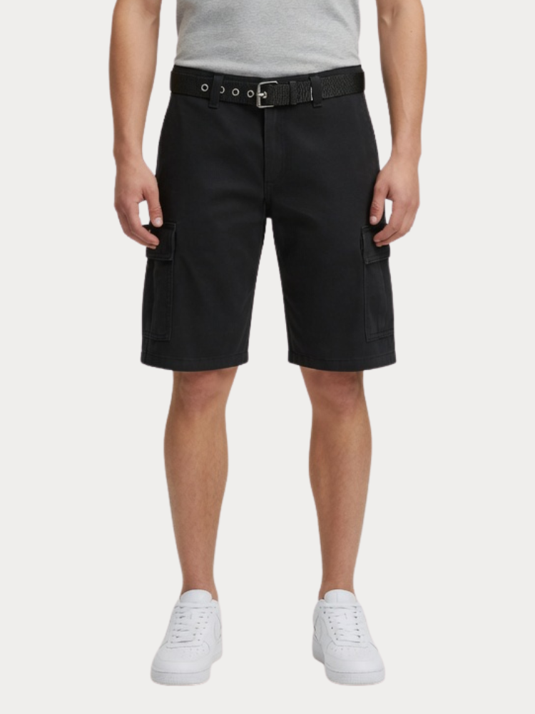 CARGO JACK&JONES 12289335 JPSTCOLE HUDSON BELTED CARGO SHORTS MID ΜΑΥΡΟ JACK&JONES