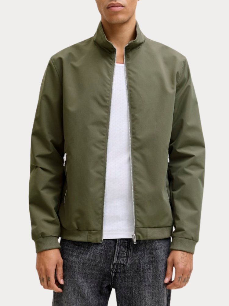 LIGHT JACKET JJERUSH HARRINGTON BOMBER DUSTY OLIVE JACK&JONES
