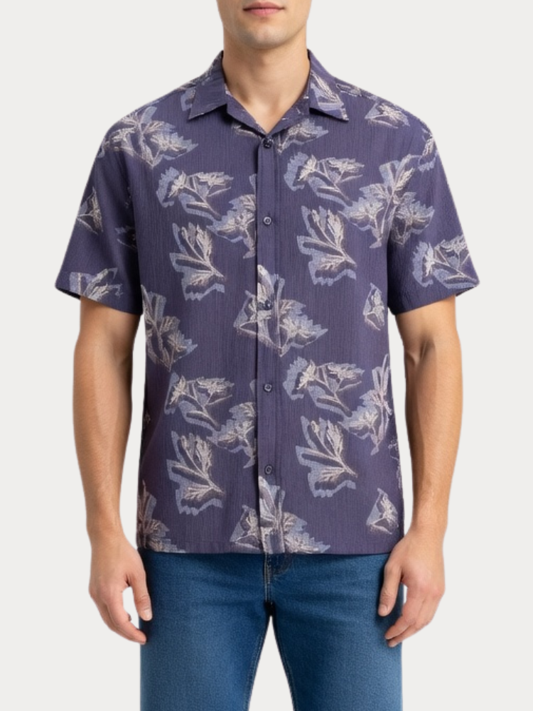 ΚΟΝΤΟΜΑΝΙΚΟ ΠΟΥΚΑΜΙΣΟ JACK & JONES JORMONTAUK AOP ODYSSEY GRAY JACK&JONES