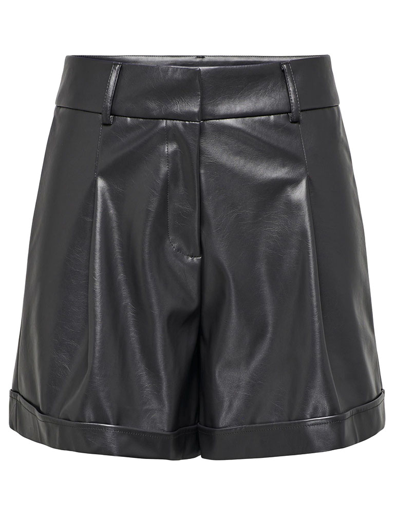ONLY SHORTS ONLY ODA FAUX LEATHER EMY SHORTS PHANTOM ONLY