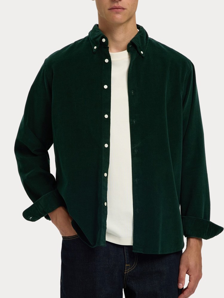 ΠΟΥΚΑΜΙΣΟ SELECTED SLMREGCOLE DANNI CORD BD LS SHIRT NOOS PINE GROVE SELECTED