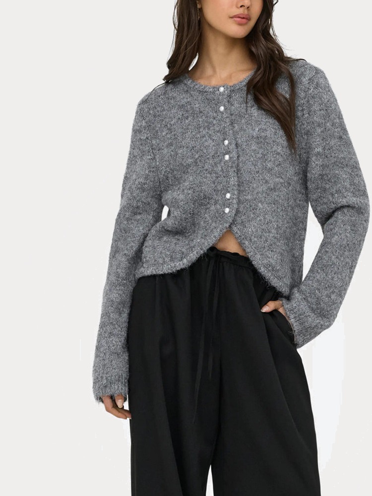 ΖΑΚΕΤΑ ONLY ONLZAGGIE LS BUTTON CARDI CC KNT DARK GREY PEARL BUTTON ONLY