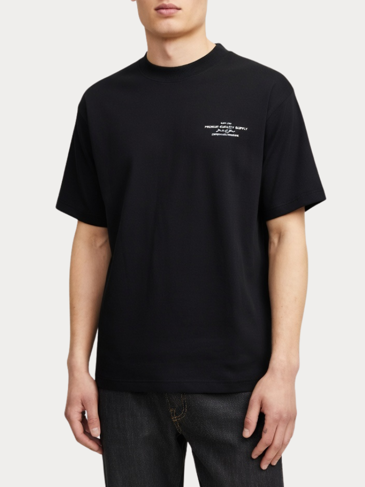 T-SHIRT JACK & JONES JPRBLACHAD BRANDING SS CREW NECK BLACK JACK&JONES