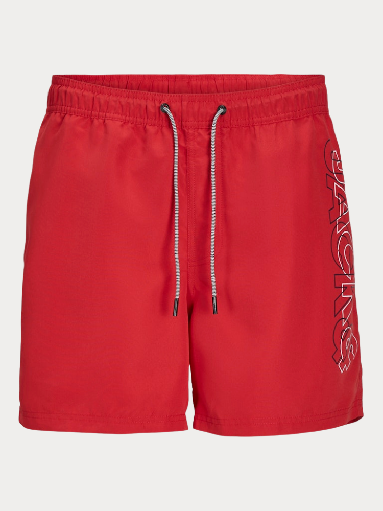ΜΑΓΙΟ JACK & JONES JPSTFIJI JJSWIM DOUBLE LOGO SN LY RED JACK&JONES