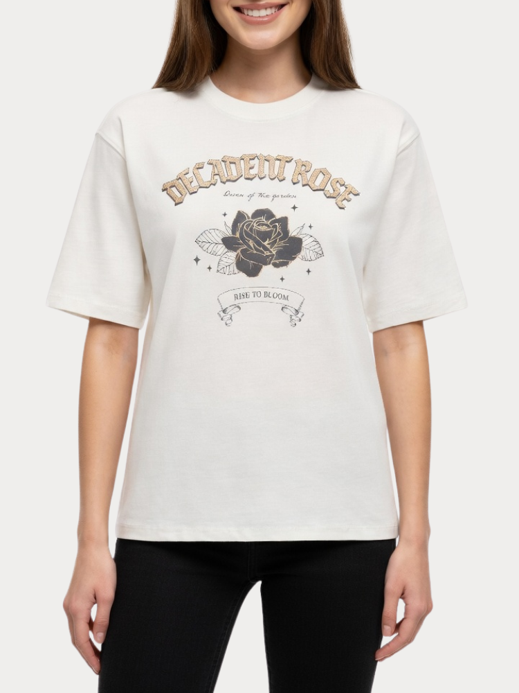 T-SHIRT ONLY LANA S/S PRINT TOP BOX CLOUD DANCER