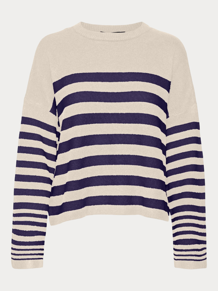 ΠΛΕΚΤΟ VERO MODA VMHURRICANE LS O-NECK PULLOVER BIRCH VERO MODA