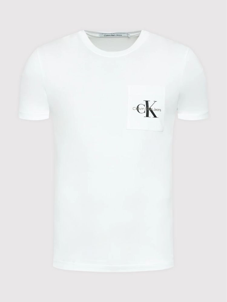 T-SHIRT CALVIN KLEIN MONOGRAM POCKET BRIGHT WHITE CALVIN KLEIN φωτογραφία