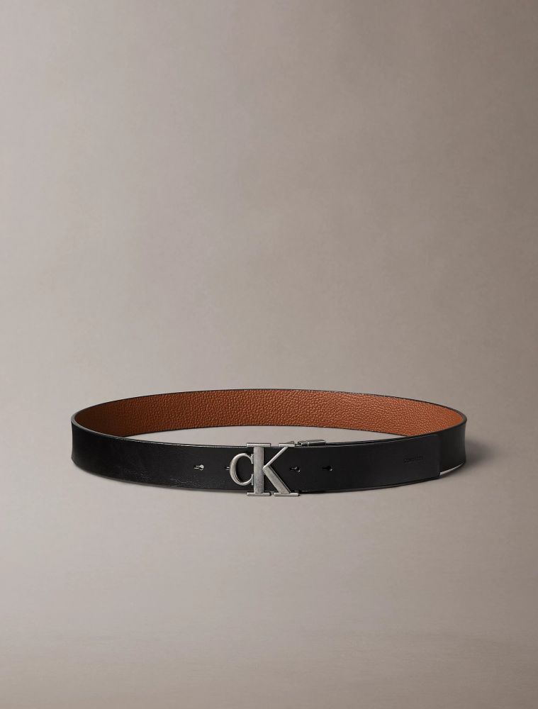 ΖΩΝΗ CALVIN KLEIN BUCKLE TUMBLED REV. BLACK TAN CALVIN KLEIN φωτογραφία