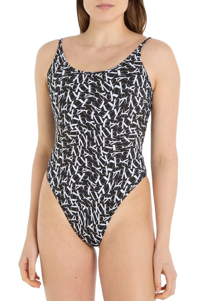  ΟΛΟΣΩΜΟ ΜΑΓΙΟ CALVIN KLEIN SCOOP ONE PIECE PRINT BLACK CALVIN KLEIN 2025