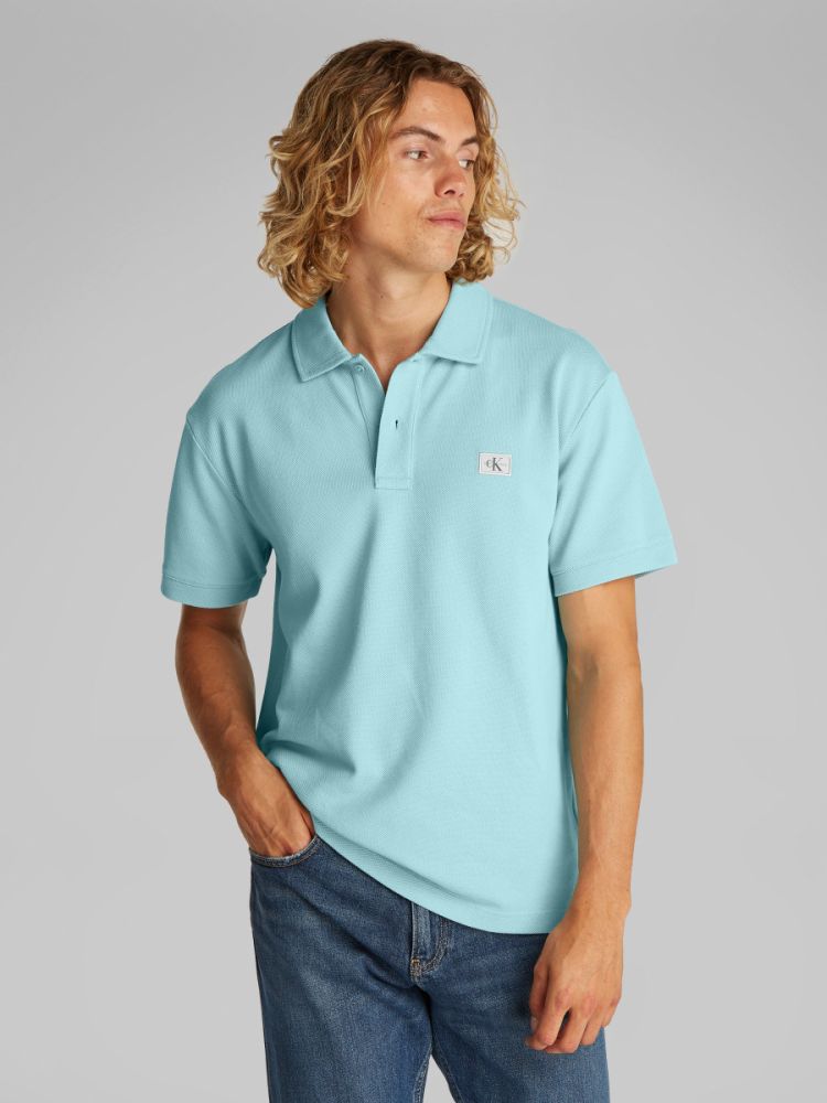 ΠΟΛΟ CALVIN KLEIN WOVEN LABEL FRESH MINT CALVIN KLEIN φωτογραφία