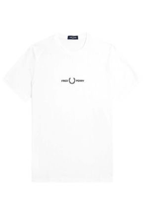 T-SHIRT FRED PERRY EMBROIDERED WHITE